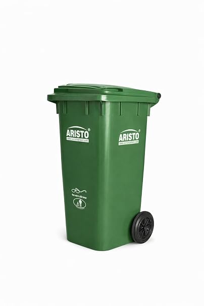 Aristo Wheel Garbage Waste Dustbin 120 Litre (Green)