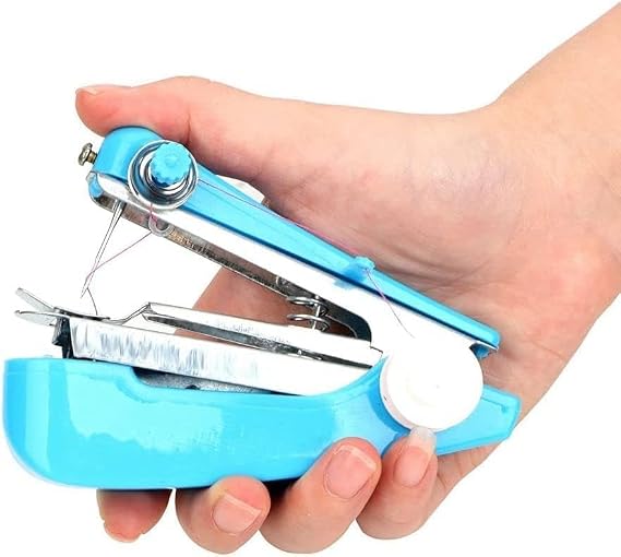 Handheld Portable Mini Sewing Machine - Manual Needlework Tool Hand Stitcher for Arts and Crafts