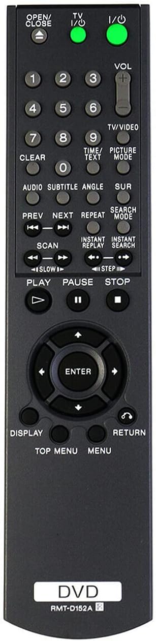 RMT-D152A Replace Remote Control fit for Sony CD DVD DVP-NS325 DVP-MS67 | Player DVP-N325 DVP-CX995V HT-9950M DVP-NS57P DVP-NS333 DVP-NS355 DVP-NS41 DVD-NS700P DVP-NC60P DVP-NC85H DVP-NS430 DVP-NS50