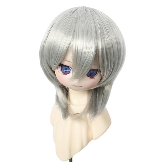 1/3 BJD soft hair wolf tail dome wig short wig (Silver)