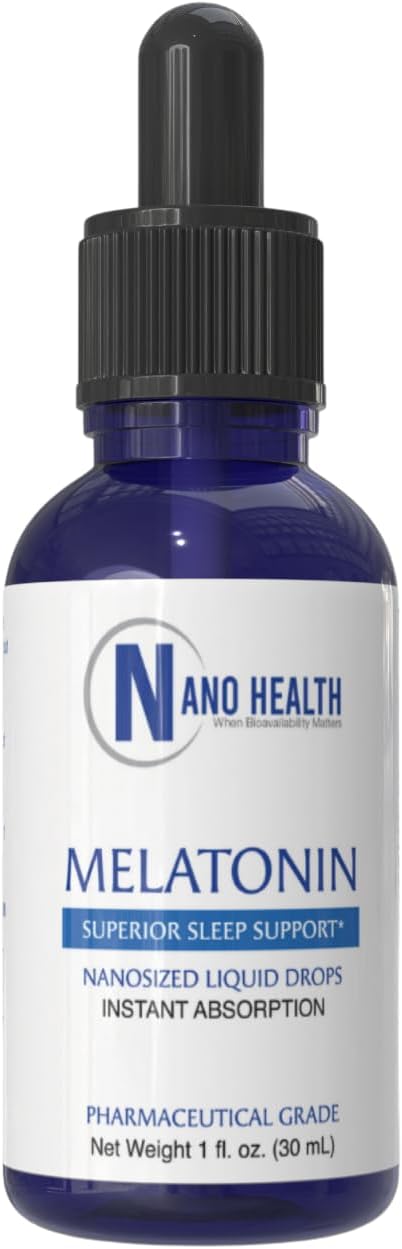 Nano MELATONIN, NanoSized Liquid Particles for Rapid Absorption, Infants & Adults Sub Lingual Organic Drops, Promotes Calm restful Sleep, Natural antioxidant, 30 Servings.