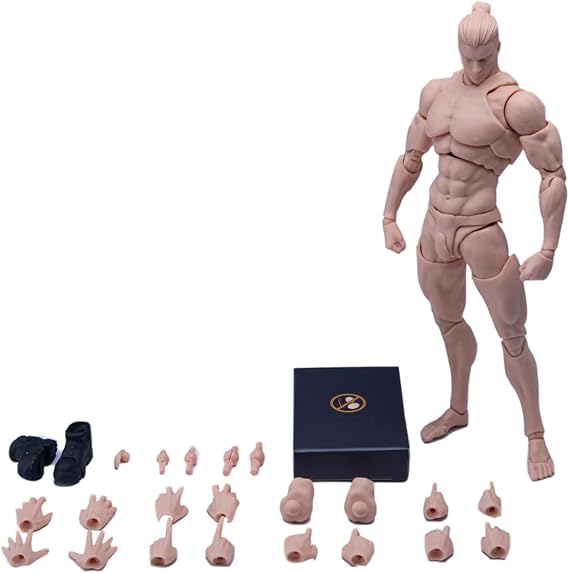 1/12 Scale Male Action Figure,6inch Super Flexible Muscular Strong Male Figure Miniature Figure Body Doll Collection (Yellow Skin)