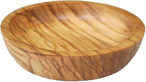 Naturally Med Olive Wood Dipping Bowl, Round, 3.5" L x 3.5" W