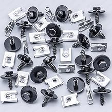 Rexka 20 Sets M4.8 Fender Liner Splash Shield Bumper Cover Screws U Nuts Kit for BMW Mini 07147129160 07129904150 E36 E46 E60 E63 E88 E90