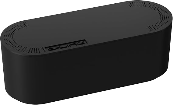 D-Line Cable Tidy Box, Hide Extension Blocks, Desk Cable Management, Organise TV Cables - 325mm (L) x 125mm (W) 115mm (H) - Small, Black