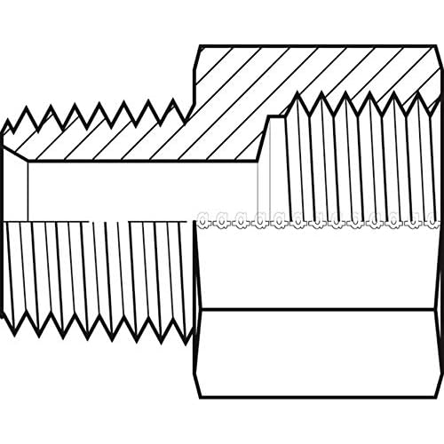 Adaptall 9325-06-18X1.5 Series 9325 Carbon Steel Straight Fixed Adapter, 38-18 Male NPT x M18X1.5 Female Metric, NPT x Metric, Carbon Steel