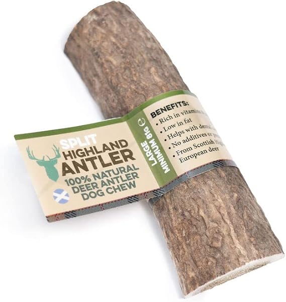 100% Natural SPLIT Antler Dog Chews The Hypo-Allergenic Dog Chew Like Stagbar (Weight - Large 81 - 120g), Size May Vary