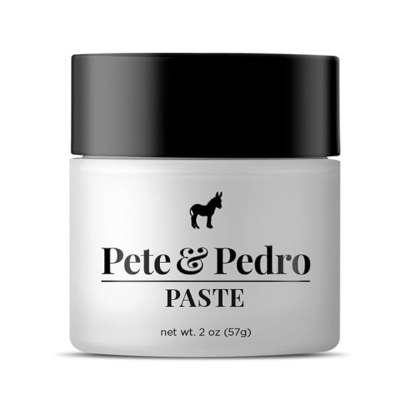 Pete & Pedro HAIR PASTE Mens Hair Paste with Medium Hold & Shine | Semi Matte Finish Texturizing Styling Cream For Men, Great For Mid Length & Longer Cuts | As Seen on Shark Tank, 2 oz.