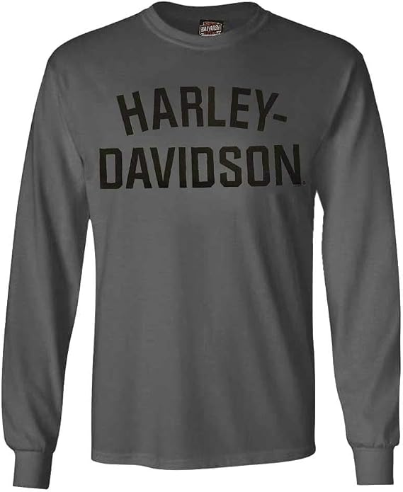 Harley-Davidson Men's T-Shirt, Long Sleeve Tee, Heritage H-D Gray 30296638