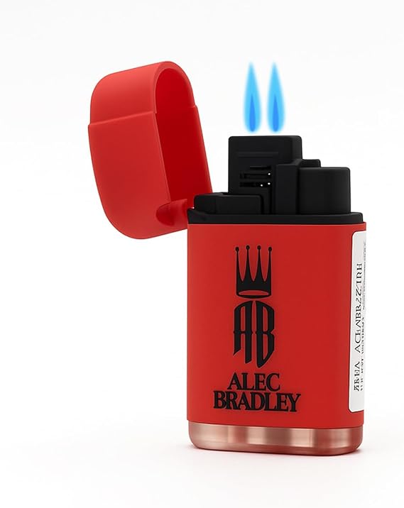 ALEC Bradley Double Jet Torch Firestarter Lighter (Red)