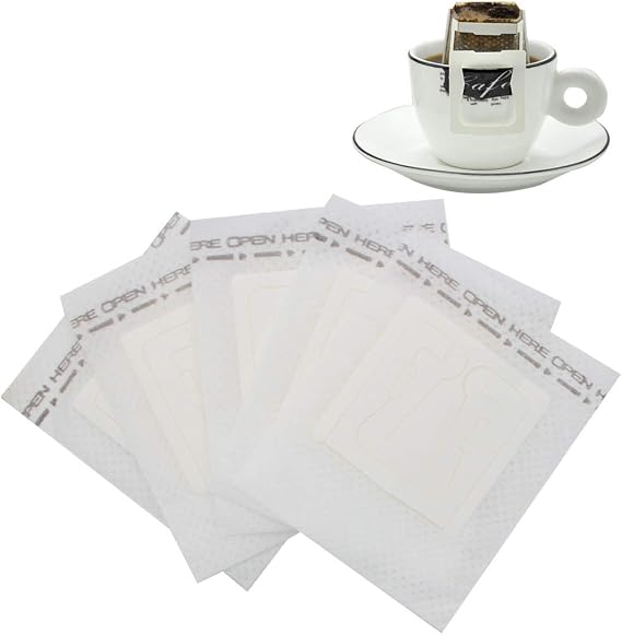 Paper Coffee Filter Disposable Single Cup Filters Coffee Filter Hanging Ear Drip Non-Woven Coffee Tea Bags Travel Coffee Makers - 100 Pcs