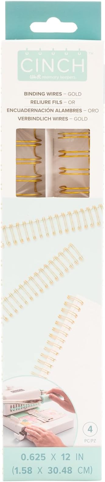 We R Cinch 0.625" Gold Binding Wires, 4 Pack