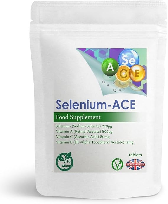Selenium 220mcg and Vitamins A, C & E Tablets, Immune Support (Pack of 90)