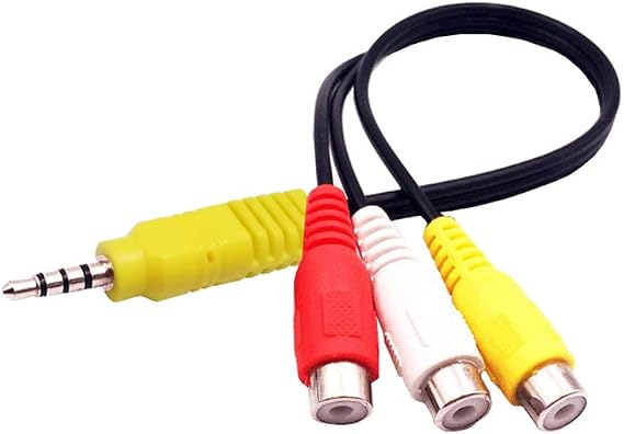 Video AV Composite Adapter RCA to 3.5mm Cable Replacement for Samsung TV