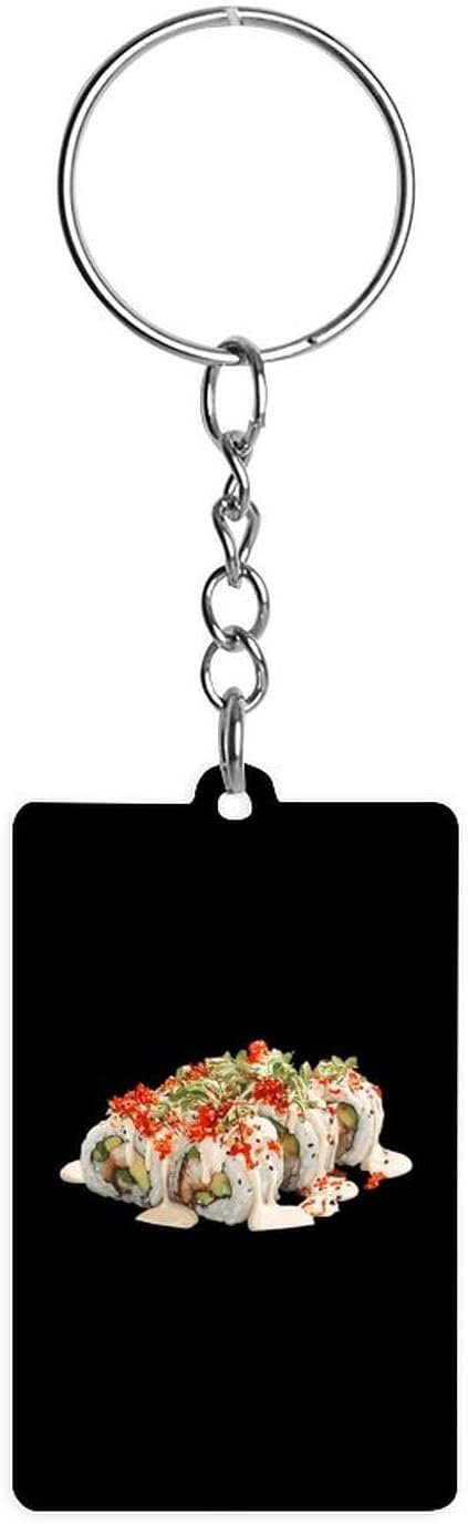 Japanese Fusion Roll Personalised Keychain Car Keyring with Acrylic Pendant