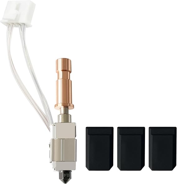 HzdaDeve Ceramic Hotend for Kobra S1 Combo Hot End Kit Print Head Heat Block Upgrade Heating Cartridge 200K Thermistor Hardened Steel Nozzle with Extra 2PK Silicone Cover for Anycubic Kobra S1/ACE Pro