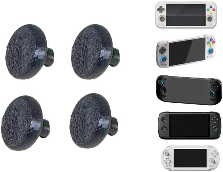 4-Pack Black Larger Thumbsticks for Ayn Odin 2, Portal, Retroid Pocket G2/6/5/4/4 Pro – 2 Pairs Taller Joystick Caps for Enhanced Precision & Comfort Compatible with Ayn & Retroid Handheld Consoles