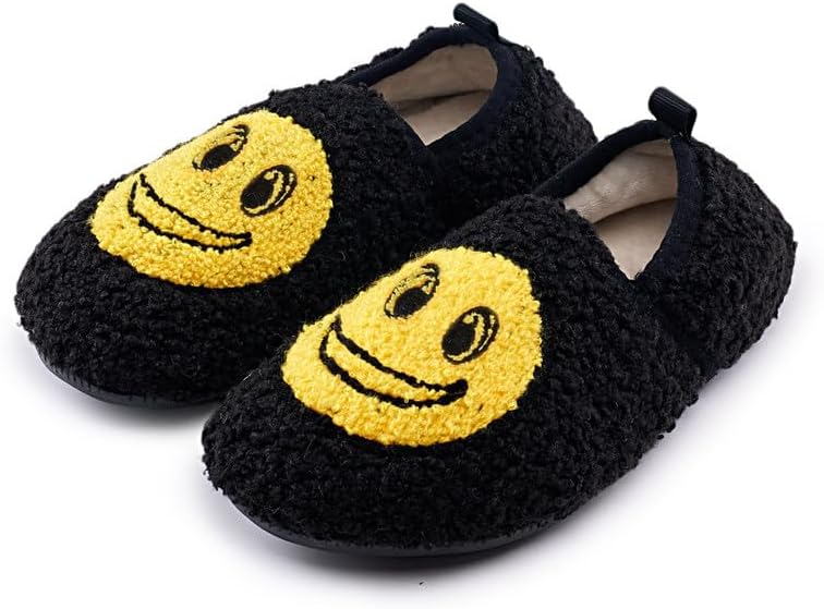 COVS Toddler Face Slippers for Boys Girls Slippers Toddler House Shoes Non-Slip TPR Soft Sole Kids Slippers Home Socks Shoes
