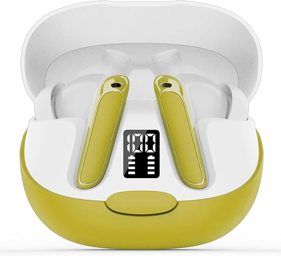 AI Language Translation Earbuds, 48H Real-Time Bluetooth 5.3 Translator Earbuds, Support 164 Languages with AI App, 3-in-1 Ear Buds with ENC Mic, 5 Translation Modes Earphones Travel/Business, Yellow