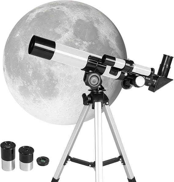 Astronomical Telescope with Tripod, 40mm Waterproof Magnification High-Definition Monocular Telescope for Moon Watching Birds Beach Travel Science Gifts