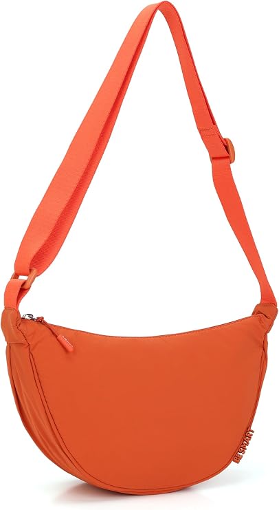 BESMART Small Nylon Crescent Crossbody Bag for Women Men Trendy, Waterproof Crescent Sling, Lightweight Travel Purses