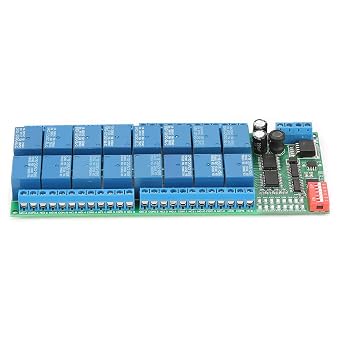 DC 12V Relay Module 16 Channel MODBUS RTU RS485 Relay Module Board PLC Controller Serial Port Switch