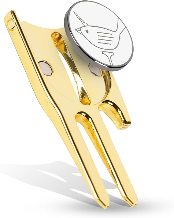 Birdicorn 6-in-1 Heavy Edition Divot Tool with Ball Marker & Coin Holder Ball Liner, Bottle Opener, Putting Aid, Grip Rest Metal Golf Tool