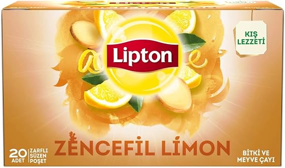 Lipton Zencefil Ve Limon Bardak Poşet Bitki Çayı 20'li Paket