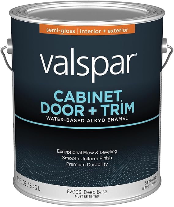 Valspar 82003 Deep Base Cabinet, Door & Trim Interior and Exterior Oil Enriched Enamel, Semi-Gloss, 1 Gallon