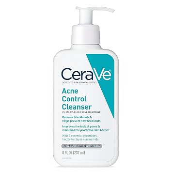 CeraVe Face Wash Acne Treatment | 2% Salicylic Acid Cleanser with Purifying Clay for Oily Skin | 8 Ounce