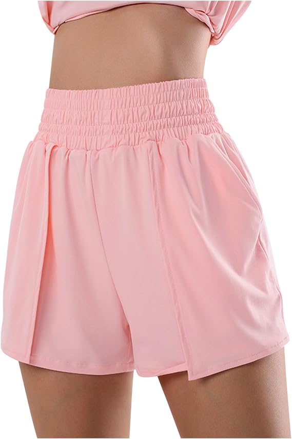 Sports Shorts for Women Elastic Waist Athletic Short Pants Summer Lightweight Trendy Running Fashion Shorts