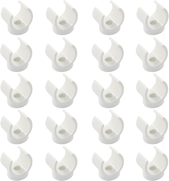 1 Inch PEX Pipe Clamps 50 Pcs, 25mm PVC Pipe Holder, Plastic U-Hook PEX Pipe Support Hangers, White PEX Water Pipe Clips, PEX Tubing Clamp Tool