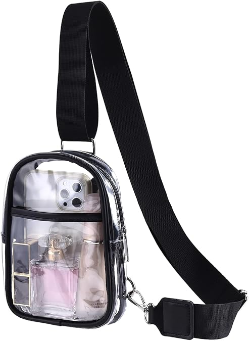 Clear Crossbody Bag for Women, Stadium Approved Mini Sling Purse