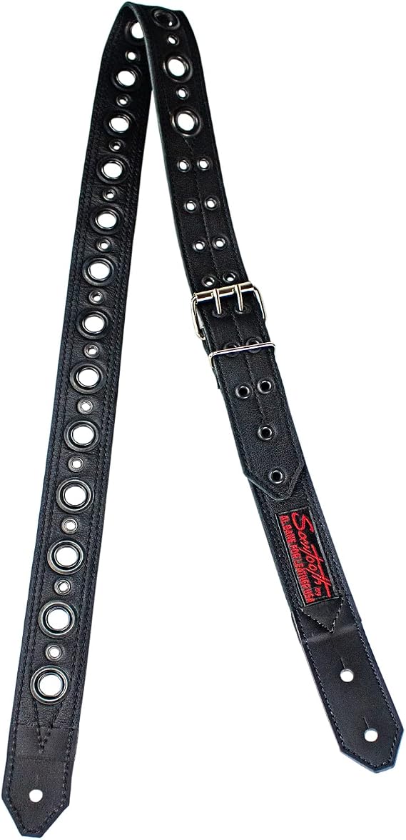 Sawtooth Midnight Armour 2 Wide Leather Guitar Strap Hand Crafted in The U.S.A. (ST