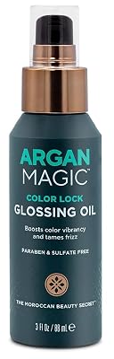 Argan Magic Color Care Hair Glossing Oil | Boosts Shine and Gloss | Controls Frizz and Restores Moisture | Protects Color Vibrancy | Paraben Free, Cruelty Free, Made in USA 3 oz