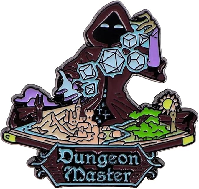 Dragon Dugeon Master 1.45 Inches Tall Metal Enamel Pin
