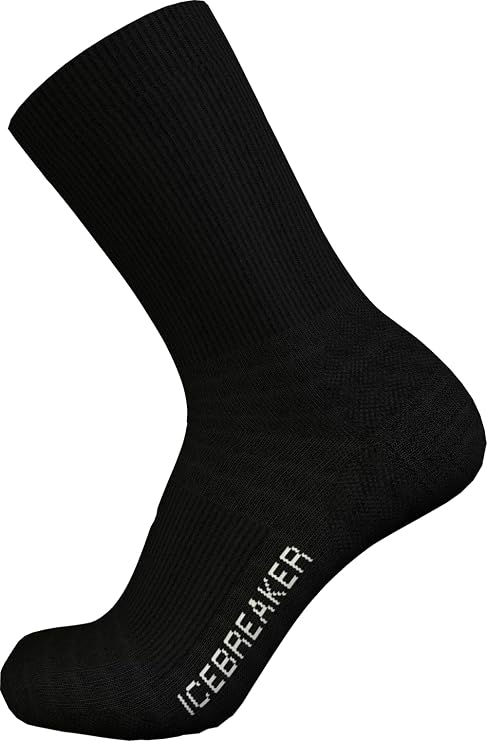 icebreaker Men's Merino Lifestyle Light Crew Socks, Merino Wool Blend Sock for Everyday Wear