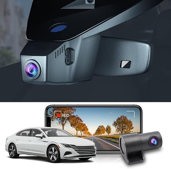 Fitcamx Front 2K+Rear 1080P Dash Cam Adapts for Volkswagen Arteon 2019-2024 S SE SEL Premium R-line 4motion, OEM Look, Dual HD Video, Loop Recording, WiFi & APP, Parking Mode, Easy to Use, 64GB Card