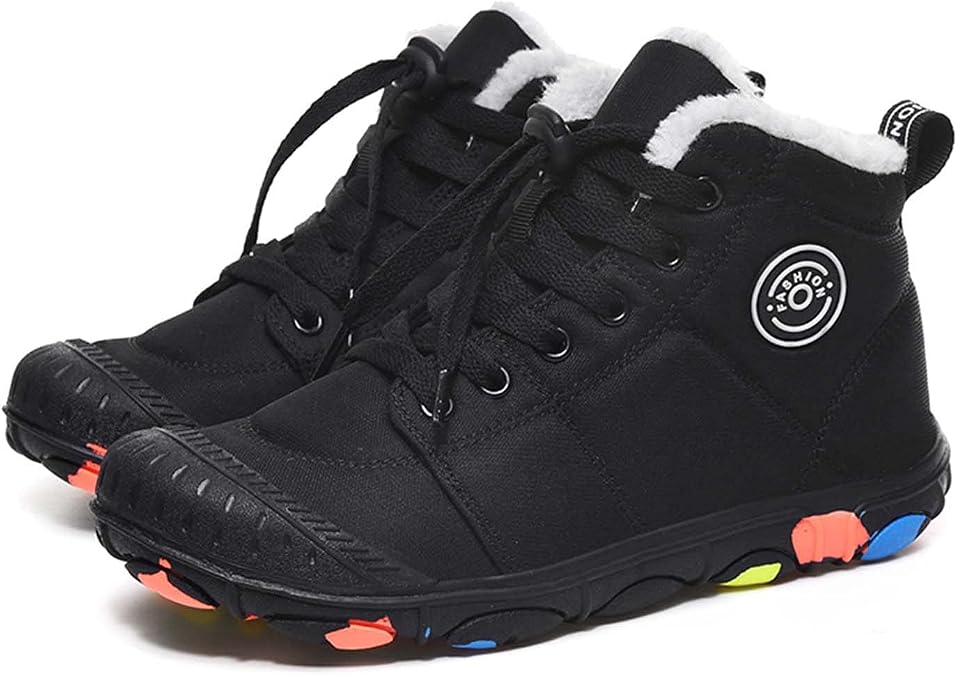 Eliogn Boys Girls Snow Boots Winter Warm High-Top Shoes Outdoor Sports Non-Slip Hiking Shoes Winter Shoes Antiskid Boots for Kids