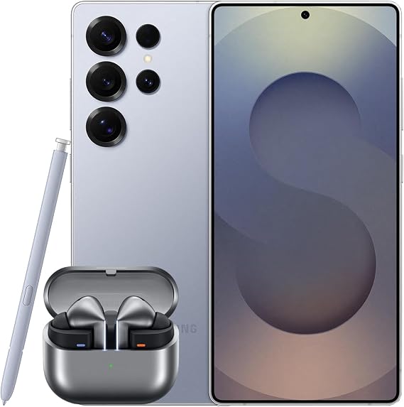 Samsung Galaxy S25 Ultra AI Smartphone, 12GB Memory, 1TB Storage, S Pen Included, Titanium Silverblue and Galaxy Buds3 Pro, Grey (UK Version)