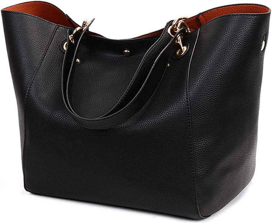 Pahajim Large Tote Bags for Women PU Leather Shoulder Bag Simple Ladies Handbags with Inner Pocket for Work,Shopping,Daily Use