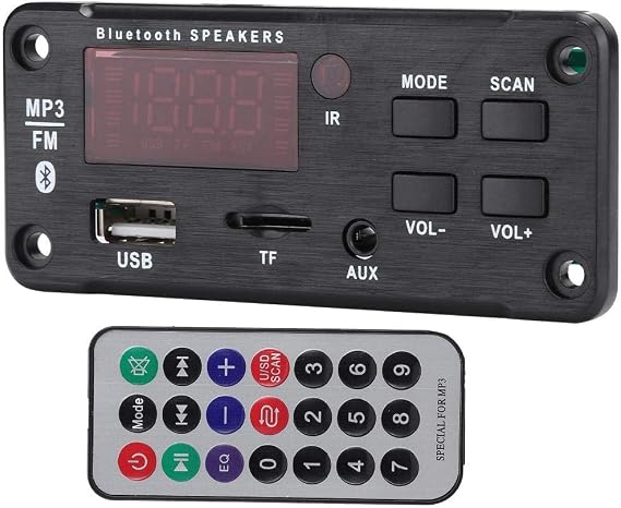 USB MP3 Decoder Board Car Audio Bluetooth MP3 Decoder Board Bluetooth 5.0 Hands-Free Call Recording Module USB Memory MMA FM Radio Amplifier