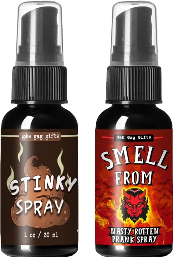 Ultimate Stink Prank Combo Stinky Fart Spray + Smell From Hell (Hot Garbage Scent) 2 Hilarious Gag Sprays, Room-Clearing Fun, Made in USA