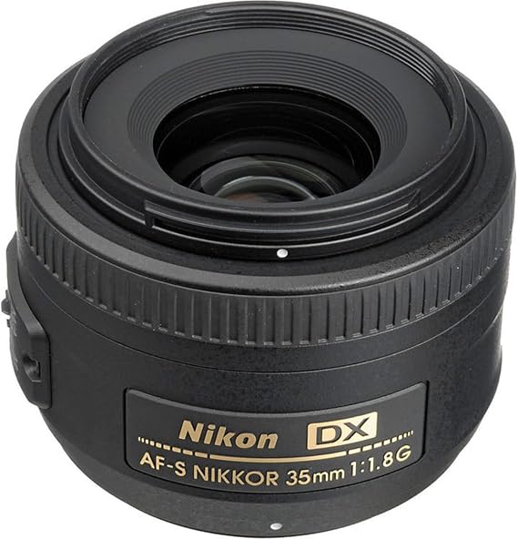Nikon AF-S DX NIKKOR 35mm f/1.8G Lens with Auto Focus for Nikon DSLR Cameras, 2183, Black