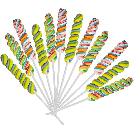 RIN Twist Lollipops Candy, 12 Count