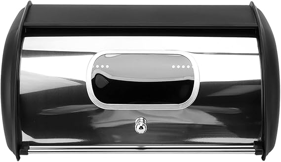 Bread Box, Large Capacity Multifunctional Bread Storage Holder for Kitchen (Black)