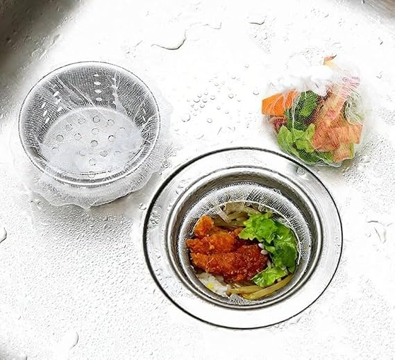 Disposable Sink Strainer Bags,1000 Pack Elastic Mesh Drain Catcher for Kitchen & Bathroom (Hair, Food Waste, Coffee Grounds)