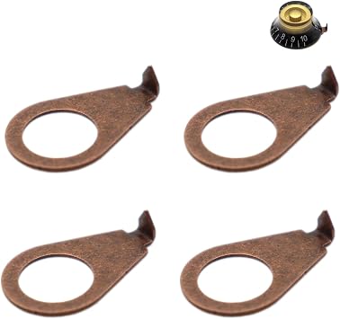 4pcs Red Copper 3/8" LP Guitar Knobs Pointers - Tone Position Indicators for for Les Paul Series - Universal Fit for Gibson Electric Guitars - Enhanced Classy Look