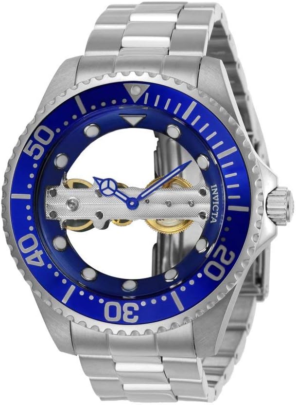 Invicta Mens 24693 Pro Diver Analog Display Mechanical Hand Wind Silver Watch