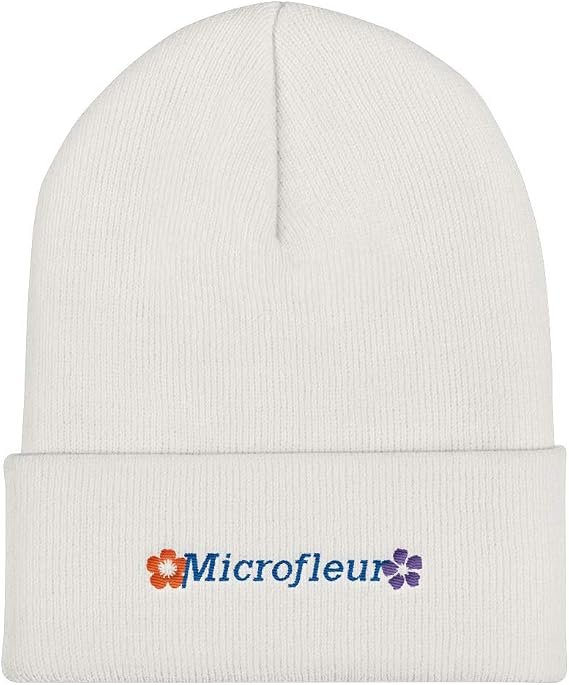 Microfleur Cuffed Beanie (White)